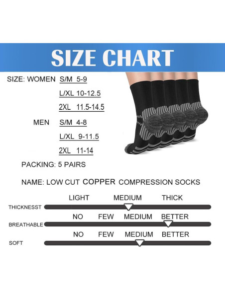 Calcetines de Compresión Aoliks para Tobillo - 5 Pares