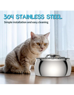 Fuente de Agua para Gatos Tomxcute 4.0L Acero Inoxidable 2