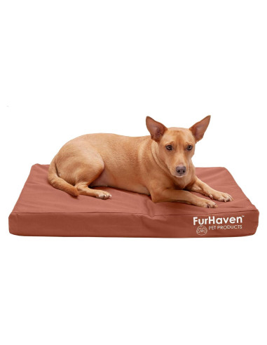 Cama Ortopédica Impermeable Furhaven Mediana 76x51cm Castaño