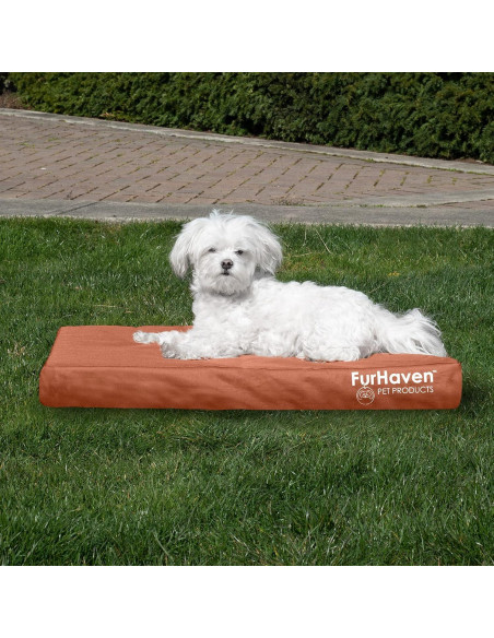 Cama Ortopédica Impermeable Furhaven Mediana 76x51cm Castaño