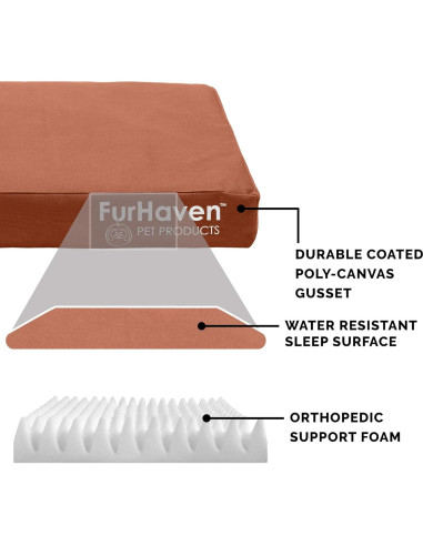 Cama Ortopédica Impermeable Furhaven Mediana 76x51cm Castaño
