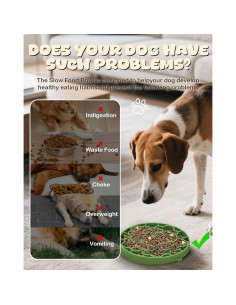 Cuenco de Alimentación Lenta para Perros Nasebila 2 en 1 Silicona 2