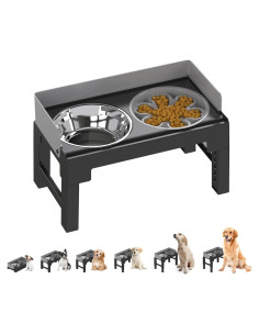 Soporte Elevado para Perros PAKEWAY con 2 Tazones Ajustable