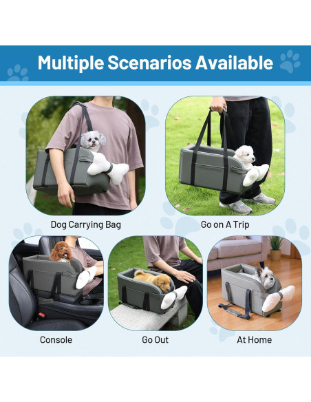 Asiento Elevador para Perros BUMUBI Gris 4.9kg Consola Central