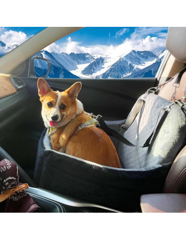 Asiento de perro para coche VERGODPRO 48cm, seguro y cómodo