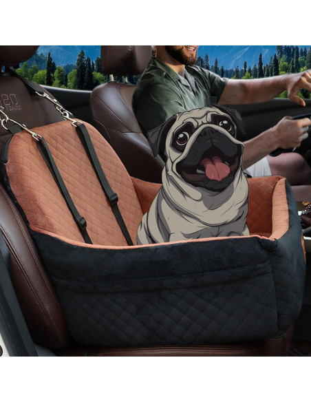 Asiento de perro para coche VERGODPRO 48cm, seguro y cómodo