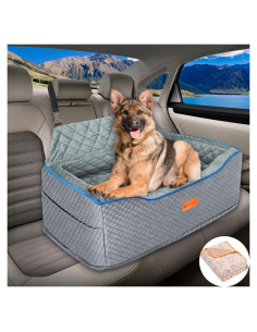 Asiento de Coche para Perros Grandes AlfaTok 75x50cm Gris