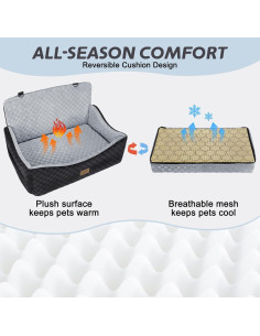 Silla de Coche para Perros JOEJOY - Elevador Lavable 76x48cm 2