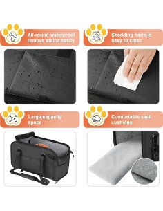 Asiento de Coche para Perros WOYYHO Negro 8.16 kg Impermeable 2