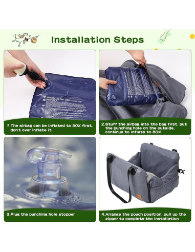 Asiento Elevador para Perros VVICOGARD Gris 49x41.9cm hasta 15kg