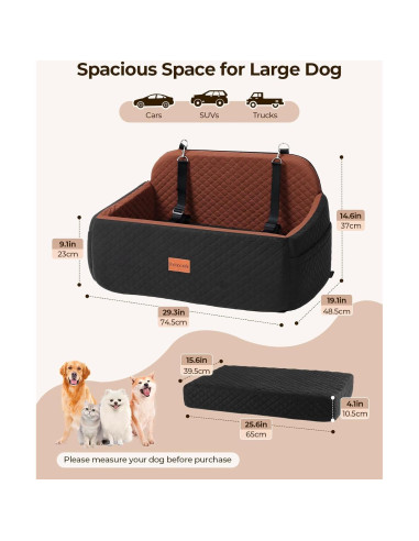 Asiento de Coche para Perros Grandes Petcozife 74.5x48.4cm
