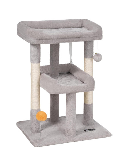 Árbol para Gatos FourFurPets 70cm Gris Claro con Rascador