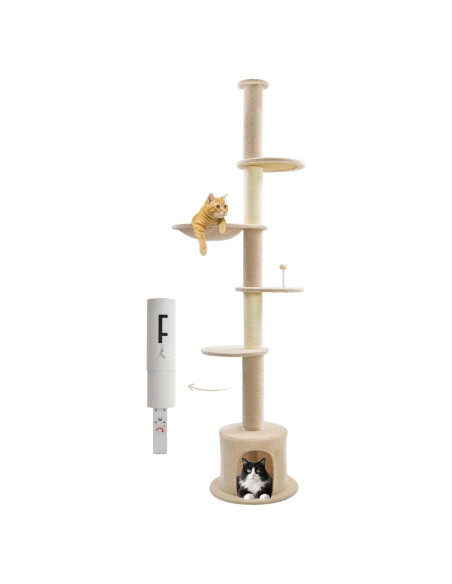 Árbol para Gatos Made4Pets Ajustable 93-106 cm 5 Niveles Beige
