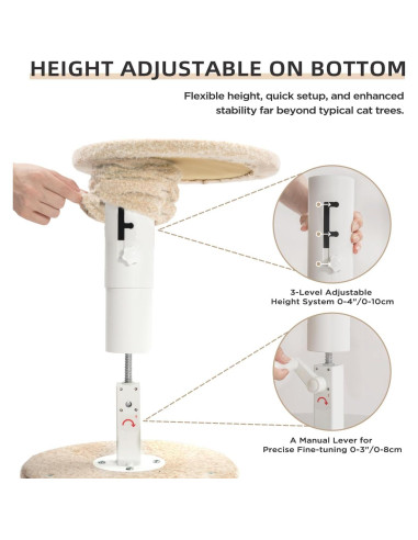Árbol para Gatos Made4Pets Ajustable 93-106 cm 5 Niveles Beige
