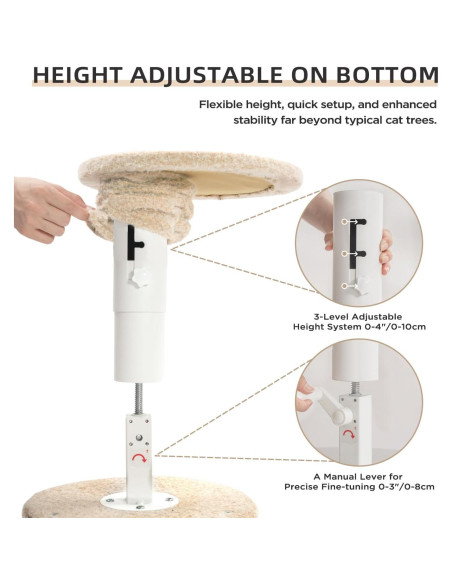 Árbol para Gatos Made4Pets Ajustable 93-106 cm 5 Niveles Beige