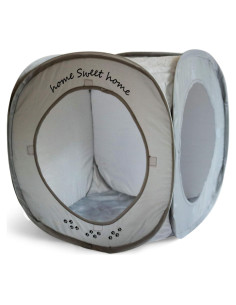 Casa para Gatos Plegable Feline Ruff Cubo Pop Up Gris 43cm