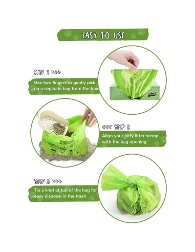 Bolsas de Arena para Gatos PETOCAT 100% Biodegradables 100 Unidades