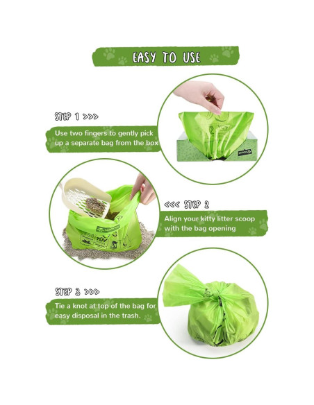 Bolsas de Arena para Gatos PETOCAT 100% Biodegradables 100 Unidades