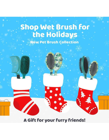 Cepillo Desenredador Wet Brush para Mascotas Verde Azulado