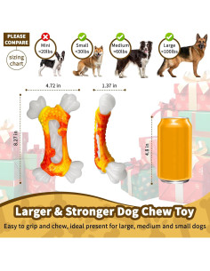 Juguete Indestructible para Perros Hanarook Hueso Naranja 19cm 2