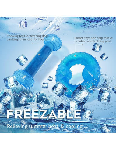 Juguete de Masticar Congelable para Cachorros SPOFLY - Azul