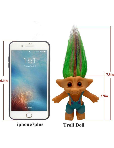 Muñecos Troll Vintage PVC 19 cm Tirantes Azules Set de 10