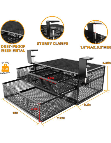 Organizador de Cajones Bajo el Escritorio SRJZMLY 2 Cajones 7.24 kg