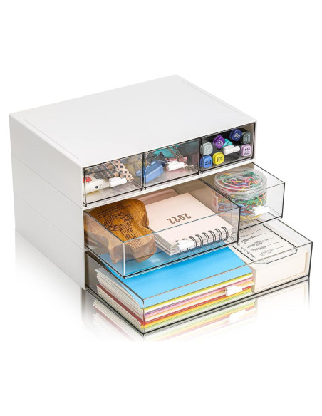 Organizador de Escritorio Pequeño 3 Niveles Lyellfe Transparente