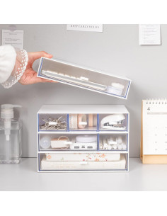 Organizador de Escritorio Pequeño 3 Niveles Lyellfe Transparente 2