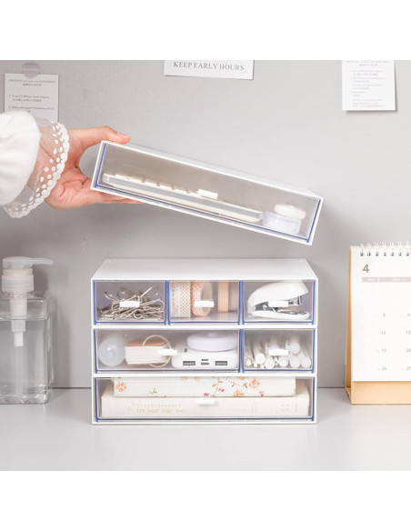 Organizador de Escritorio Pequeño 3 Niveles Lyellfe Transparente