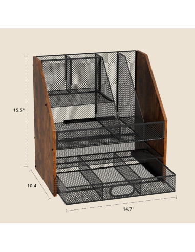 Organizador de Escritorio Homsorout de Madera y Metal 4 Niveles