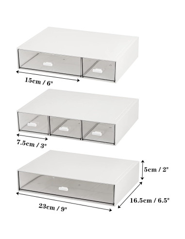 Organizador de Escritorio Pequeño 3 Niveles Lyellfe Transparente