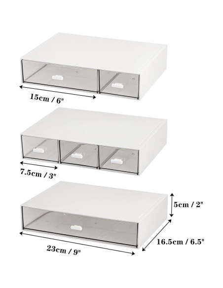 Organizador de Escritorio Pequeño 3 Niveles Lyellfe Transparente