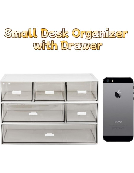 Organizador de Escritorio Pequeño 3 Niveles Lyellfe Transparente