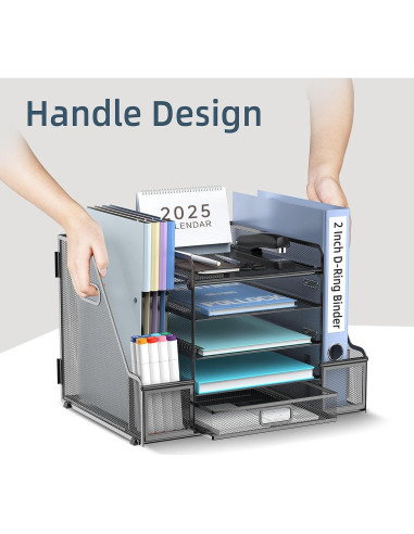 Organizador de Escritorio SUPEASY 5 Niveles con Cajón Negro