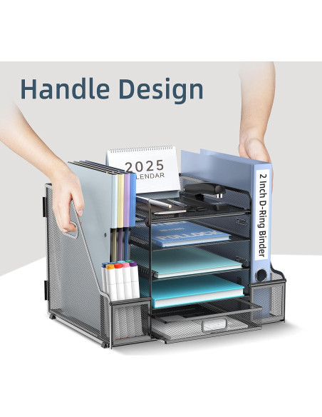 Organizador de Escritorio SUPEASY 5 Niveles con Cajón Negro Organizador de Escritorio SUPEASY 5 Niveles con Cajón Negro