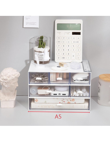 Organizador de Escritorio Pequeño 3 Niveles Lyellfe Transparente