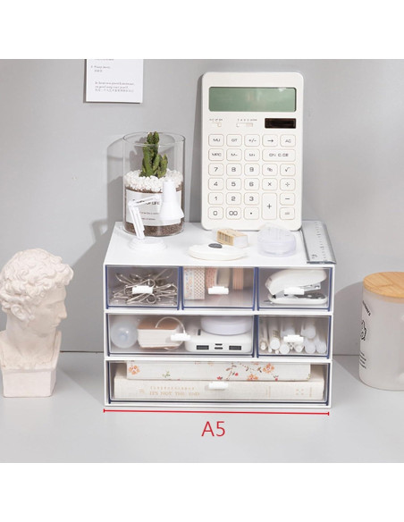 Organizador de Escritorio Pequeño 3 Niveles Lyellfe Transparente