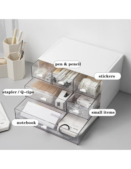 Organizador de Escritorio Pequeño 3 Niveles Lyellfe Transparente