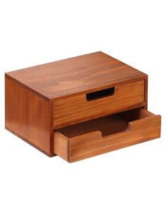 Organizador de Escritorio Woodaholic con 2 Cajones de Madera