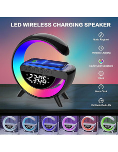 Lámpara de Mesa LED Inalámbrica con Cargador y Altavoz Bluetooth 2