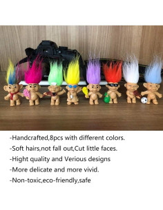 8 Muñecas Troll Vintage PVC 80s Coloridas para Colección 2