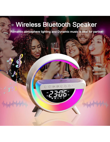 Lámpara de Mesa LED Inalámbrica con Cargador y Altavoz Bluetooth