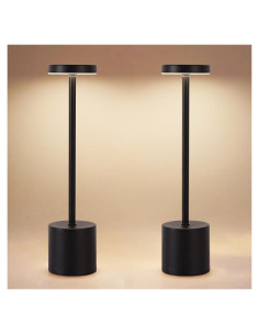 Juego de Lámparas de Mesa Inalámbricas XIH 2 Piezas Negro LED