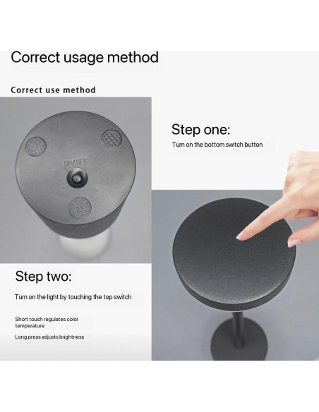 Juego de Lámparas de Mesa Inalámbricas XIH 2 Piezas Negro LED