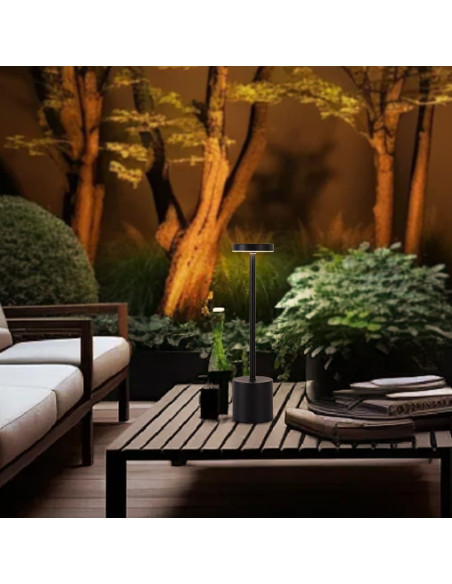 Juego de Lámparas de Mesa Inalámbricas XIH 2 Piezas Negro LED