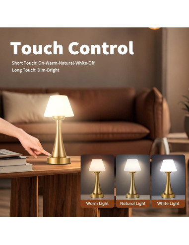 Lámpara de Mesa LED Recargable USB URLIGHTS YD03 30cm Latón Antiguo