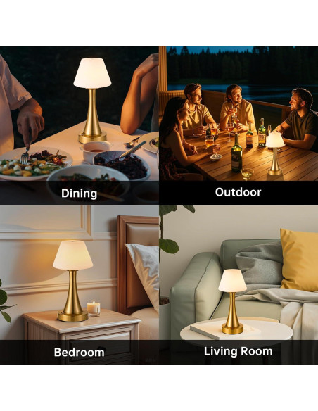 Lámpara de Mesa LED Recargable USB URLIGHTS YD03 30cm Latón Antiguo