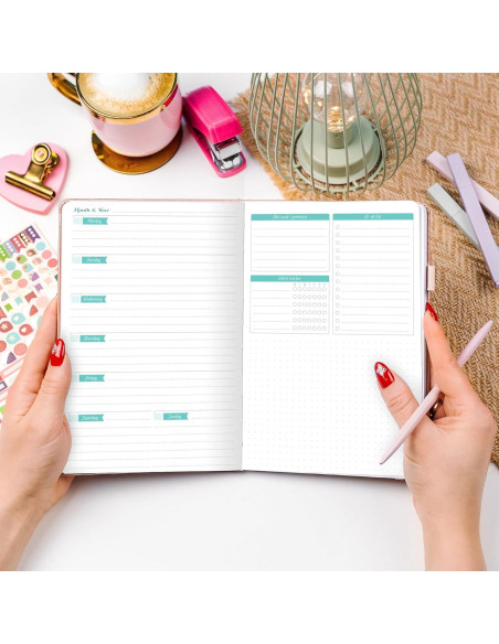 Agenda GoGirl A5 Sin Fecha Colorida para Mujeres - Oro Rosa