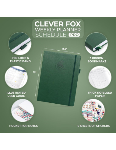 Planificador Semanal Clever Fox PRO A4 Verde Bosque